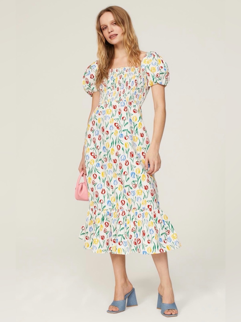 HVN~Tulip Smocked Fromer Midi Dress~Size 4~$495~